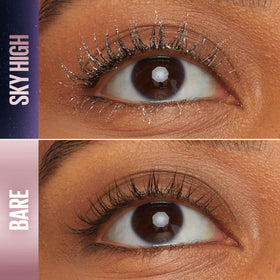 Maybelline mascara texture swatches showing smooth, buildable formula finish