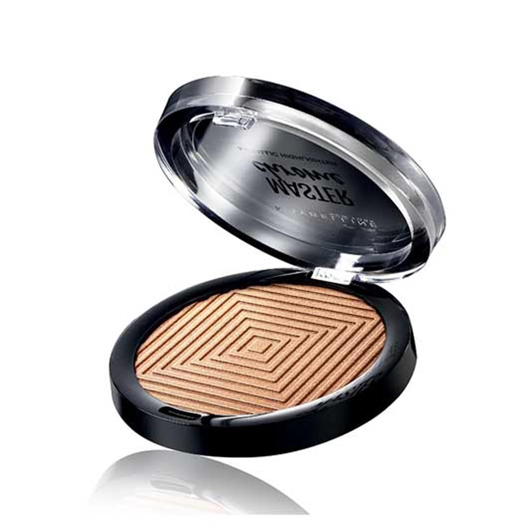 Maybelline Master Chrome compact held in hand to show size and portability