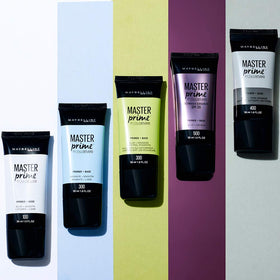 Maybelline Master Prime size comparison next to foundation for travel convenience