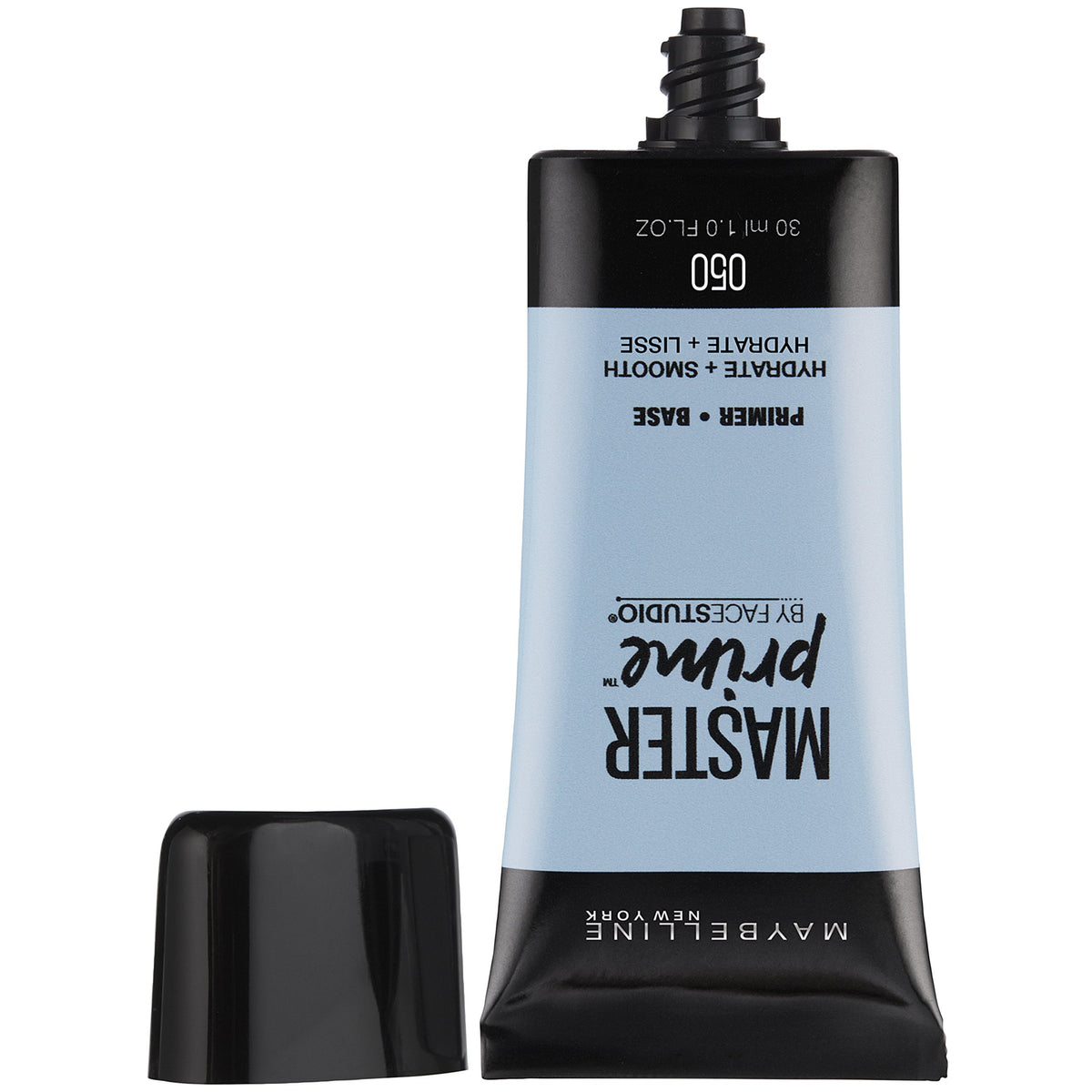 MAYBELLINE Master Prime texture close-up highlighting smooth water-based formula benefit