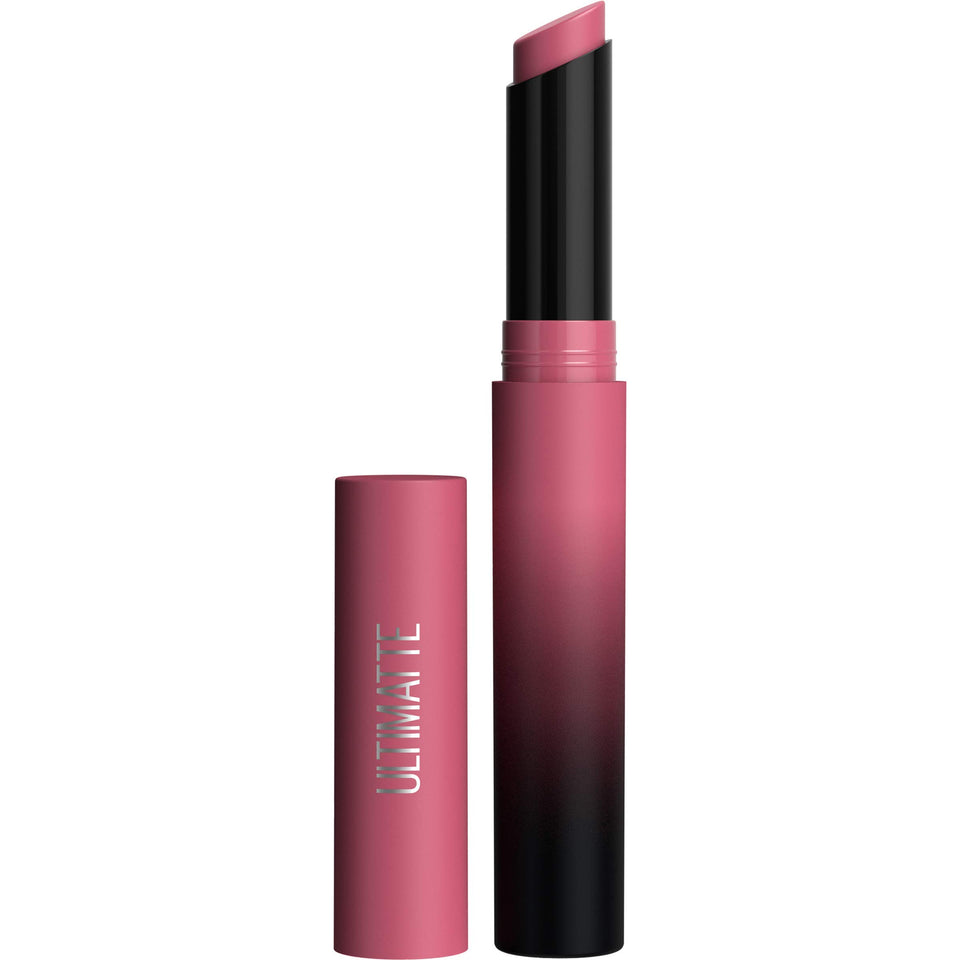 MAYBELLINE front packaging of More Mauve showing shade and sleek tube for travel-friendly use