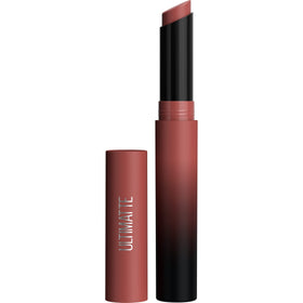 Maybelline More Mocha front packaging showing sleek slim bullet and label benefit