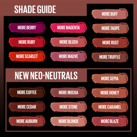 Maybelline More Mocha applied on lips in lifestyle shot illustrating comfortable matte wear