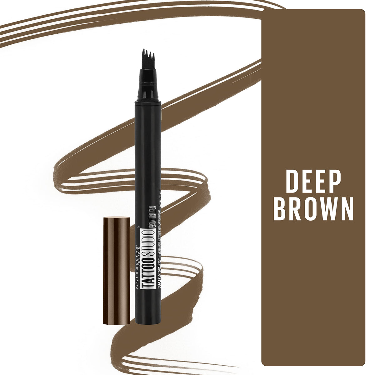 MAYBELLINE close-up of the multi-prong tip for precise hair strokes