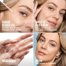 Maybelline blending at neck and jawline showing even transition and no orange tint