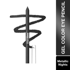 MAYBELLINE nighttime makeup look emphasizing metallic liner for high-impact style