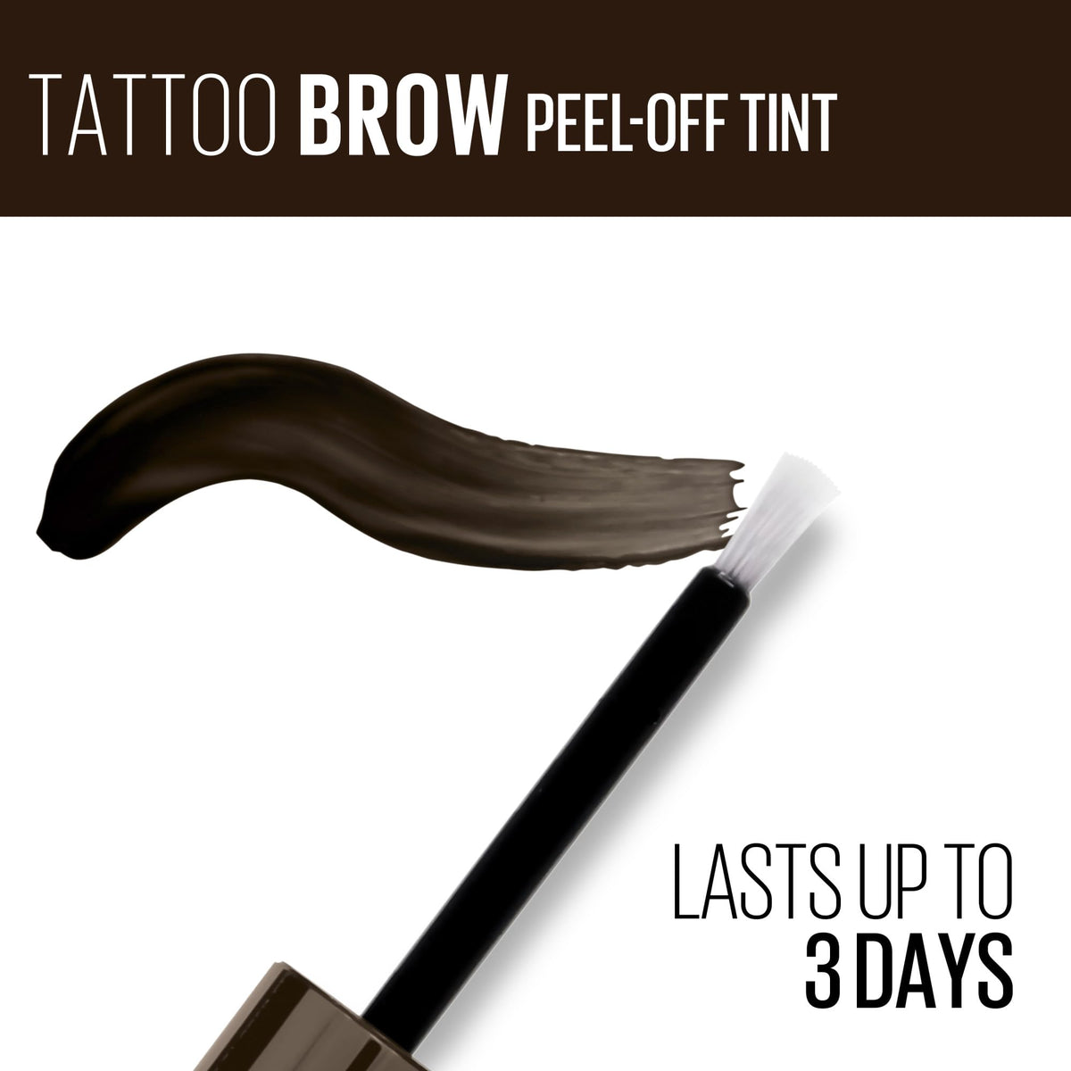 Maybelline peel-off removal demonstration revealing immediate fuller-looking brows