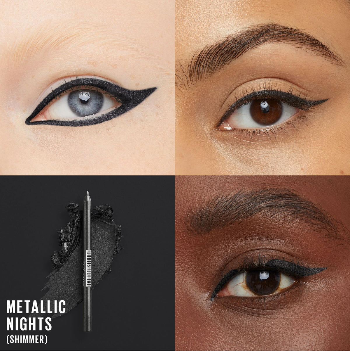 MAYBELLINE close-up of sharpened pencil tip for precise lining and control