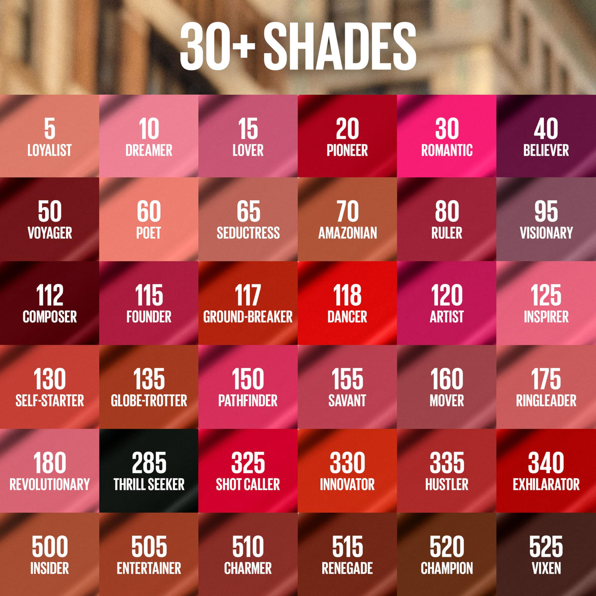 Maybelline on lips in use illustrating full-coverage matte look benefit
