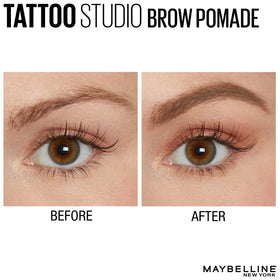 Maybelline creamy pomade texture swipe demonstrating buildable matte coverage
