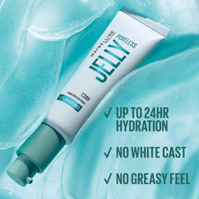 Maybelline close-up of ingredient callout highlighting 2% niacinamide for texture improvement