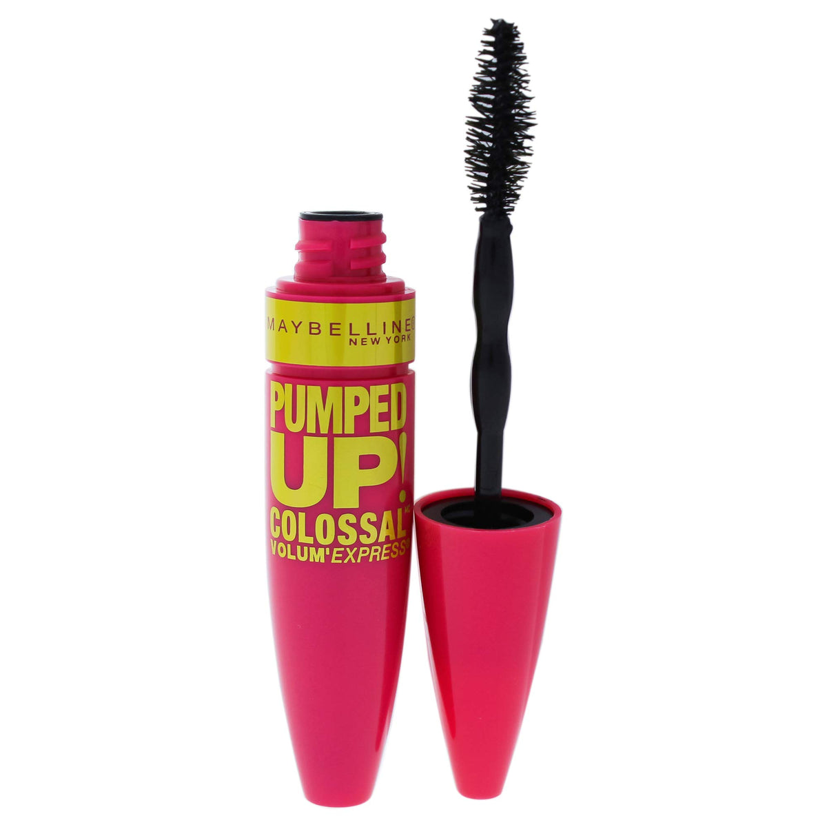 Maybelline Pumped Up Colossal wand close-up displaying double-shot brush for extra product pickup