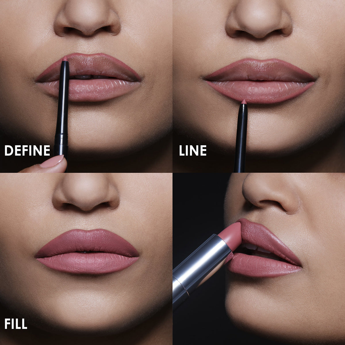 MAYBELLINE paired with shaping lip liner showing precise edge and longer wear