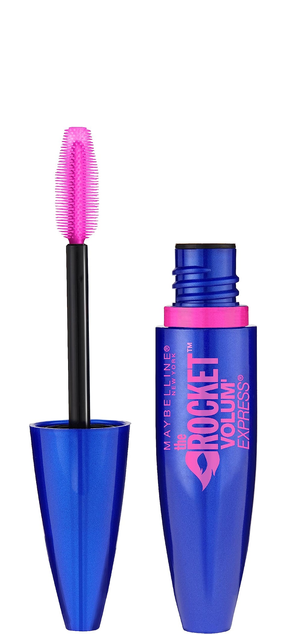 Maybelline Rocket mascara front packaging shows bold black shade and benefit
