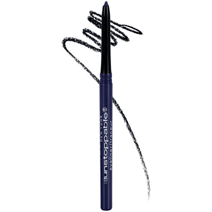 Maybelline sapphire front view showing bold blue color and pencil design benefit precision