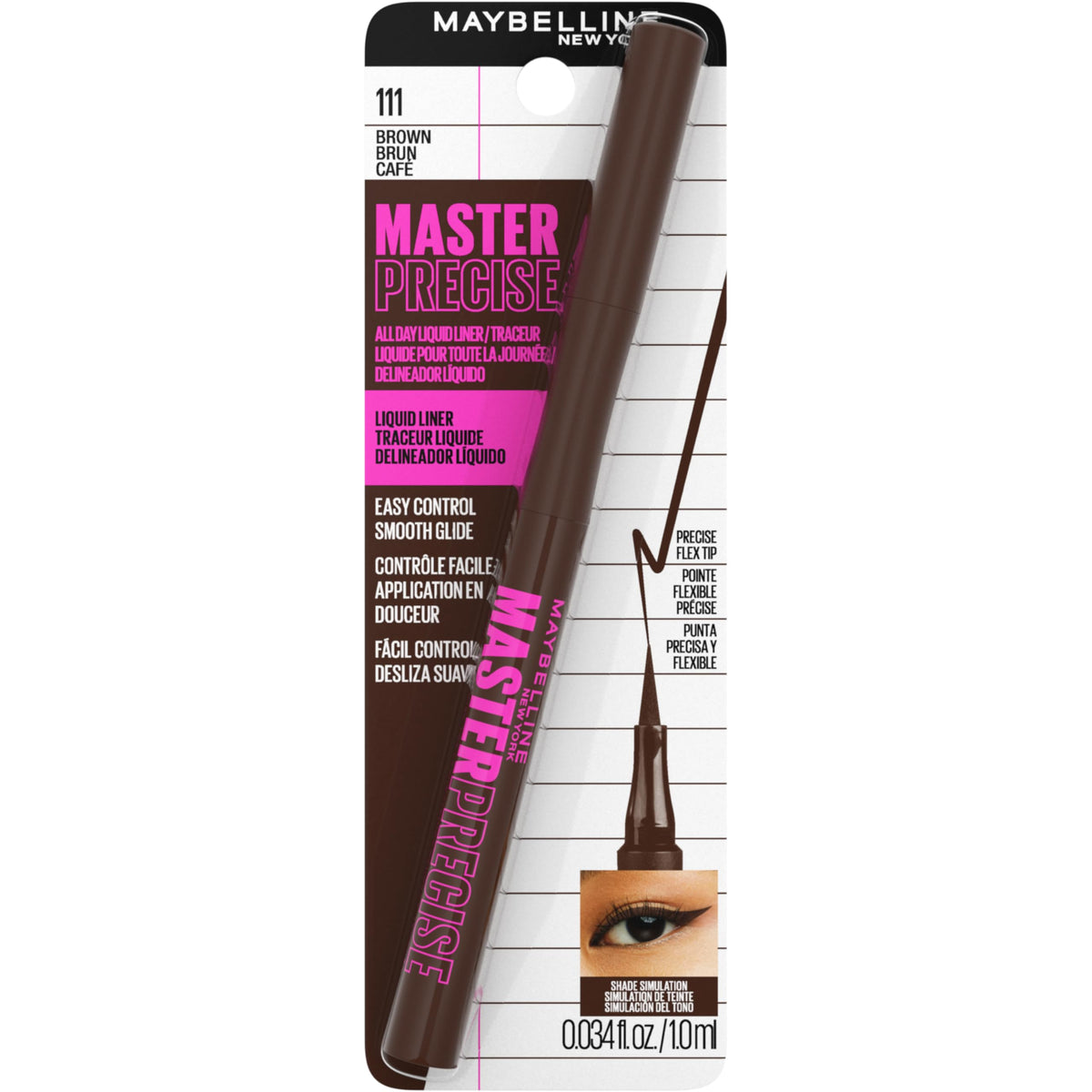 Maybelline pen next to ruler showing compact, travel-friendly size