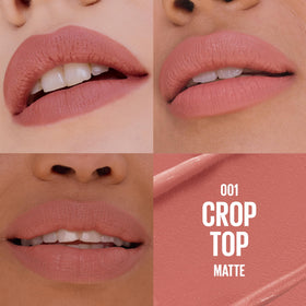 Maybelline close-up bullet texture illustrating smooth glide and rich pigment