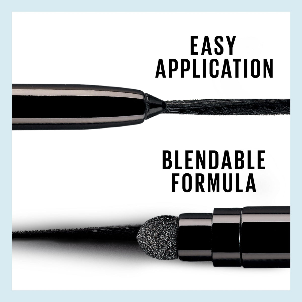 Maybelline pencil next to coin showing compact travel-friendly size benefit