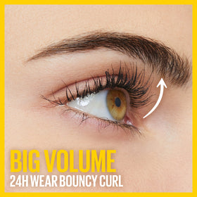 Maybelline mascara next to ruler showing compact travel-friendly benefit