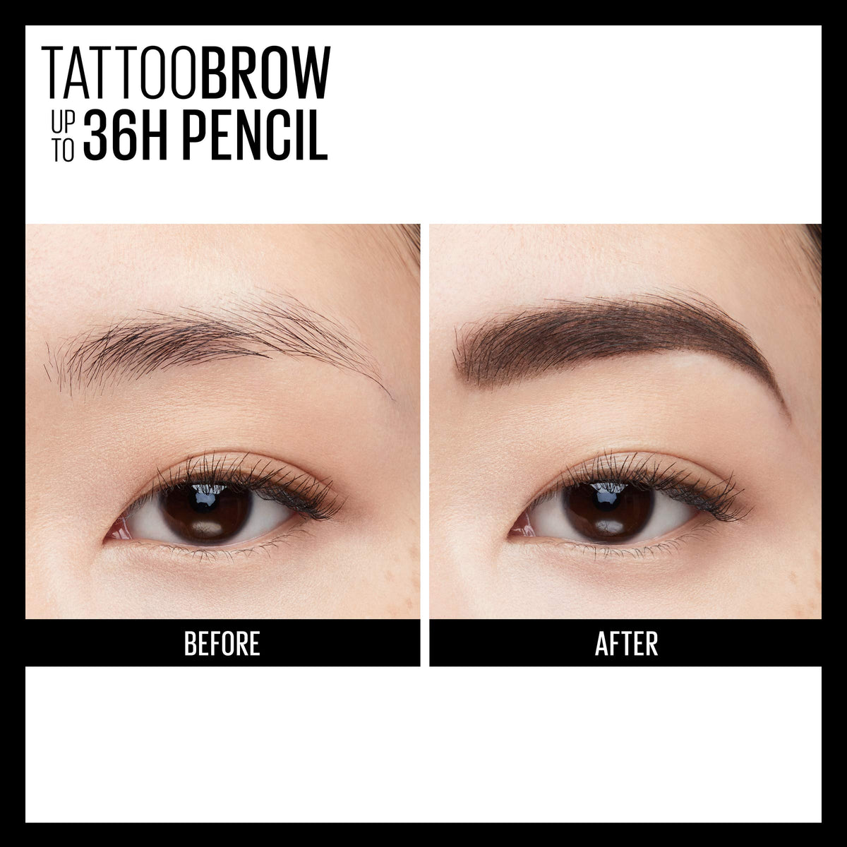 MAYBELLINE pencil held in hand to show size and travel-friendly convenience