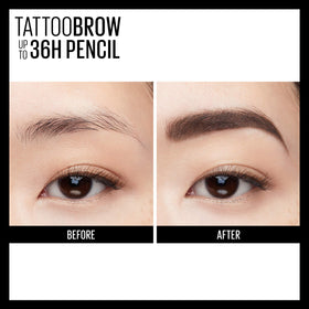 MAYBELLINE pencil held in hand to show size and travel-friendly convenience