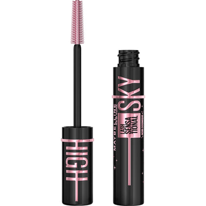 Maybelline Sky High front packaging shows Cosmic Black and product benefits