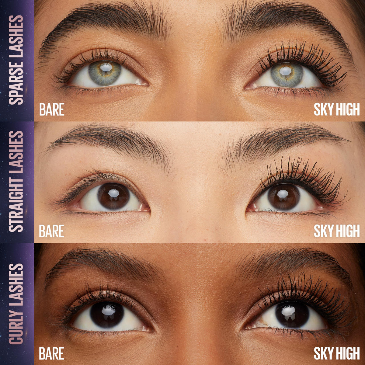 Maybelline Sky High Flex Tower brush close-up illustrating precision coating