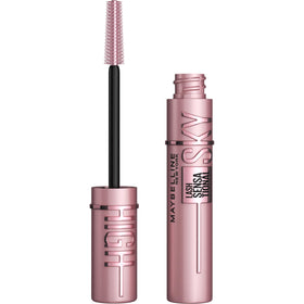 Maybelline Sky High front packaging showing tube and Very Black shade benefit length