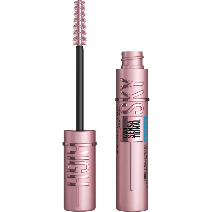 Maybelline Sky High front packaging showing very black tube and branding for bold lashes