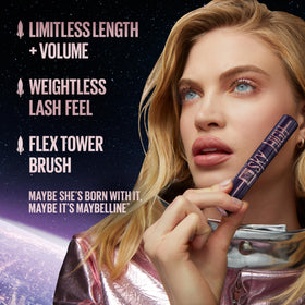 Maybelline Sky High mascara swatch texture showing fiber-infused lightweight formula