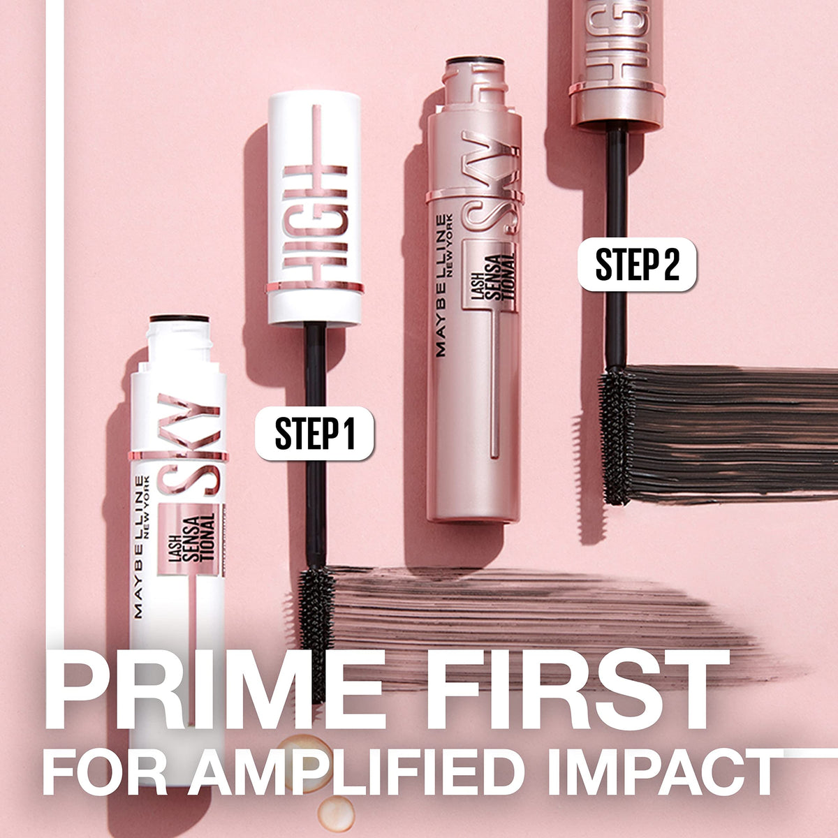 Maybelline Sky High primer swatch texture highlights tinted, serum-infused finish