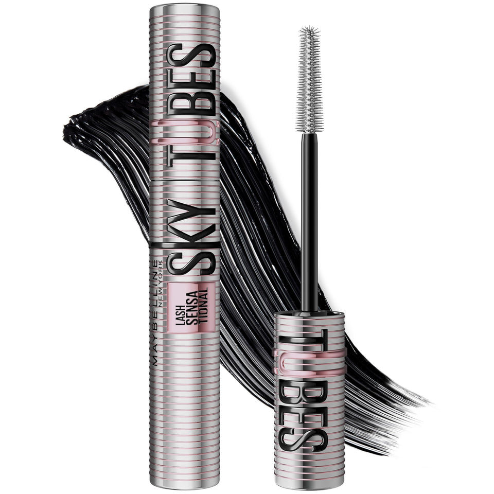 Maybelline Sky Tubes front packaging showing Very Black tube and branding, easy-to-grab design