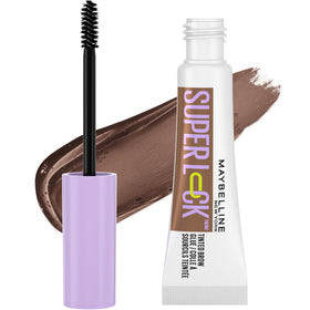 Maybelline Super Lock Brow Glue front packaging showing product benefit of 24hr hold