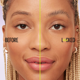 Maybelline Super Lock Brow Glue held in hand for scale and portability benefit