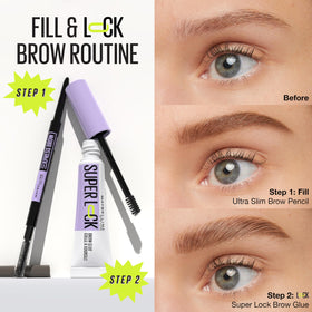 maybelline on bathroom counter styled with makeup items showing everyday routine benefit