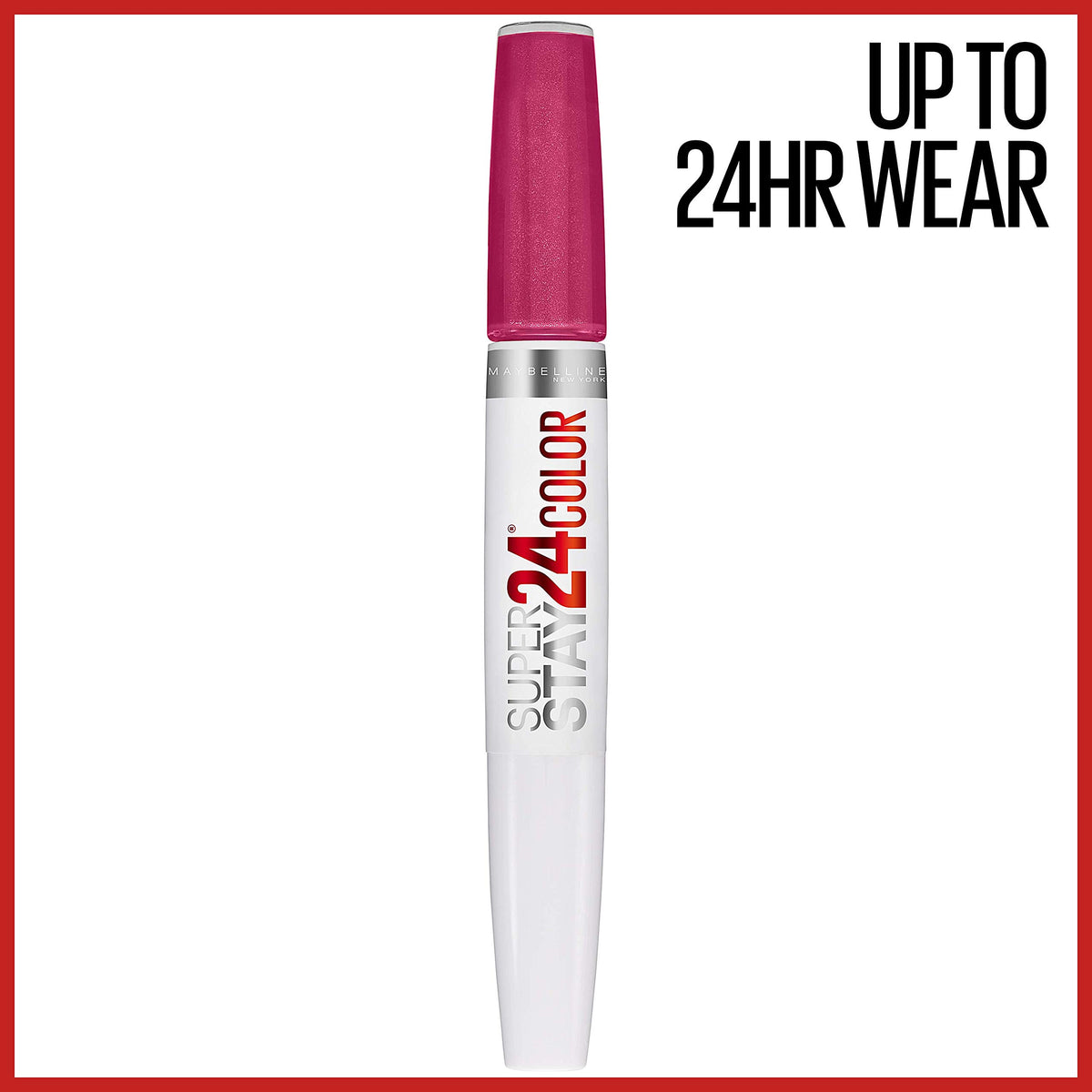 Maybelline Super Stay 24 applicator closeup illustrating precise pigment application benefit