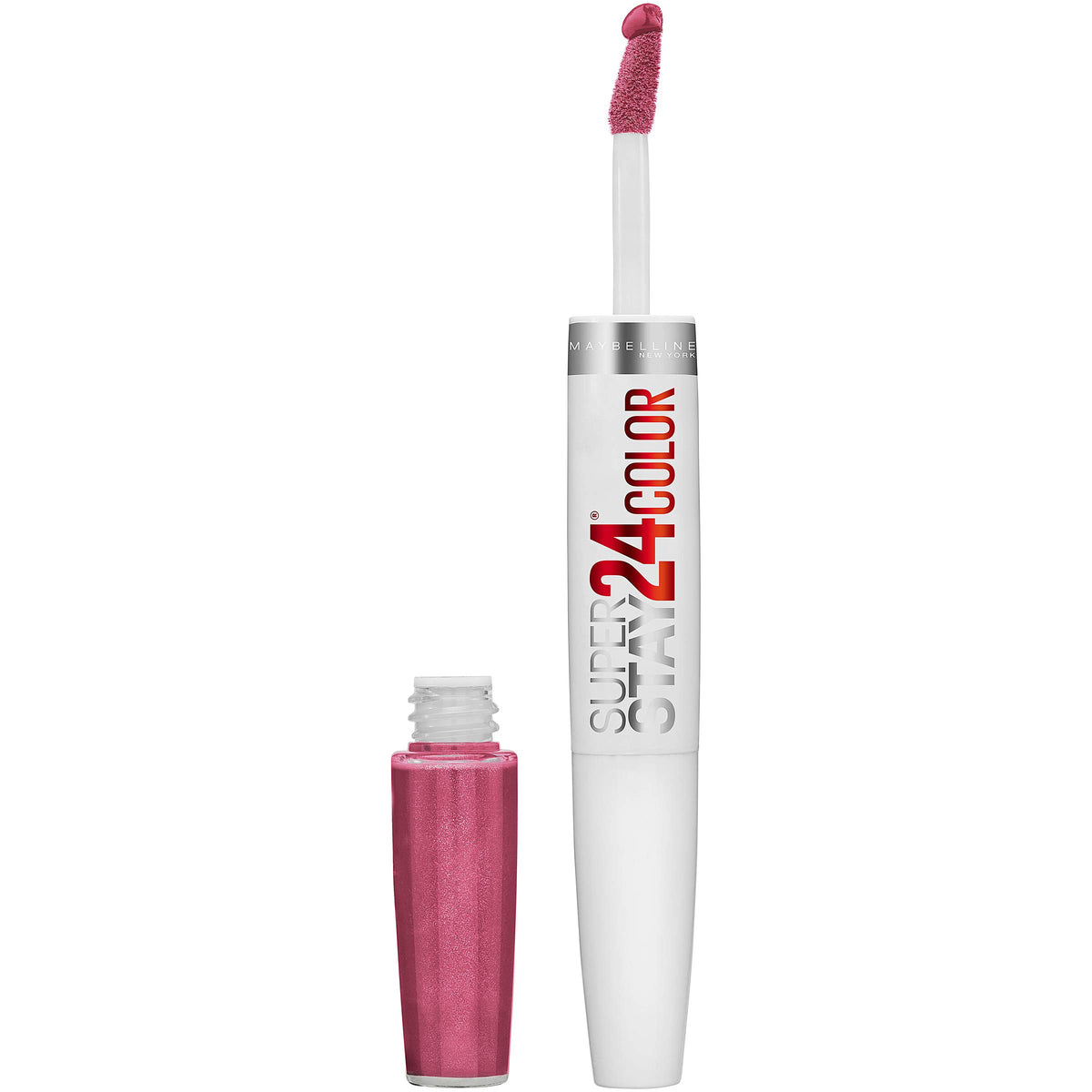 MAYBELLINE front tube showing blush on pink color and lasting finish benefit
