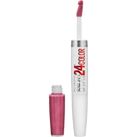 MAYBELLINE front tube showing blush on pink color and lasting finish benefit