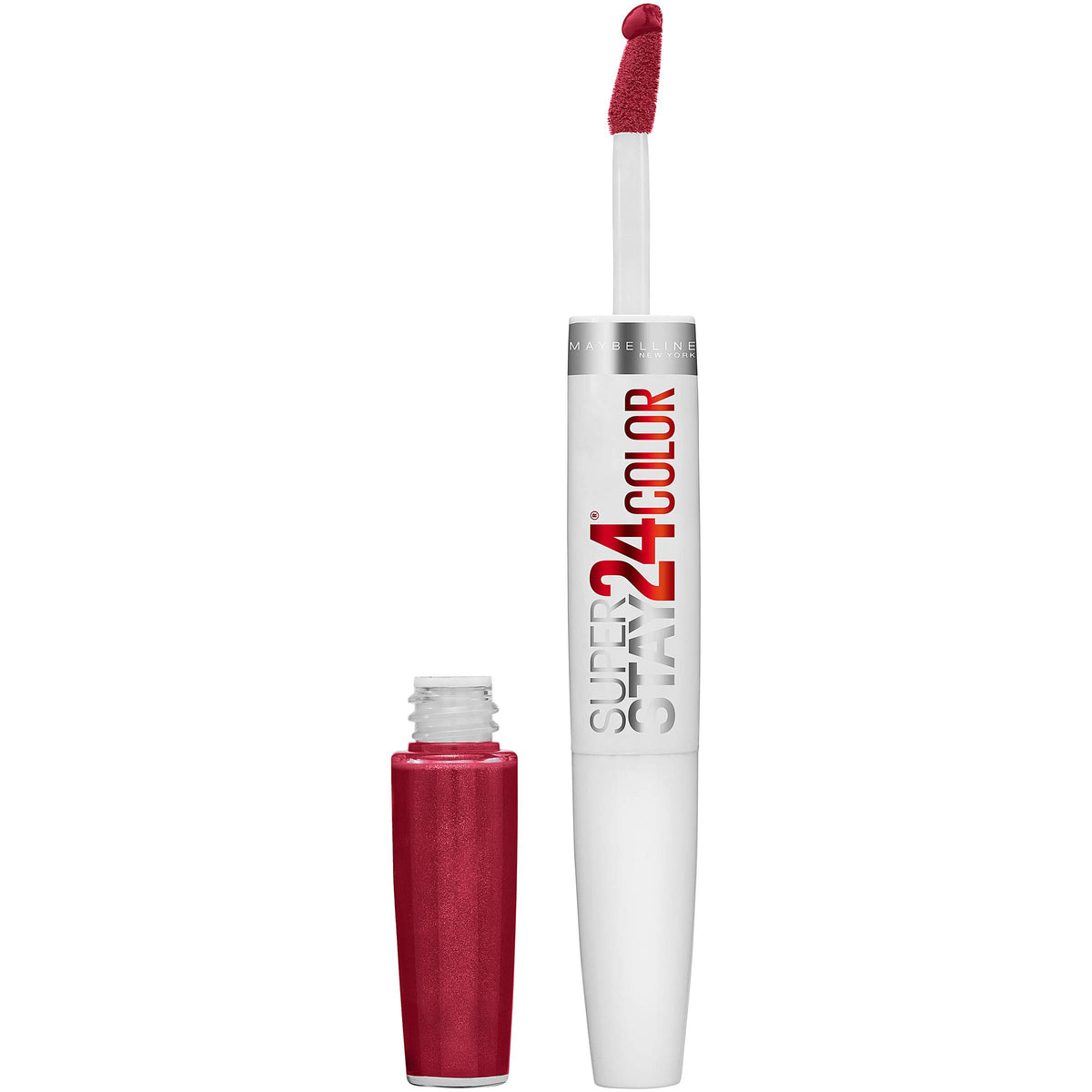 Maybelline Super Stay 24 front tube showing shade and dual-step design for longwear