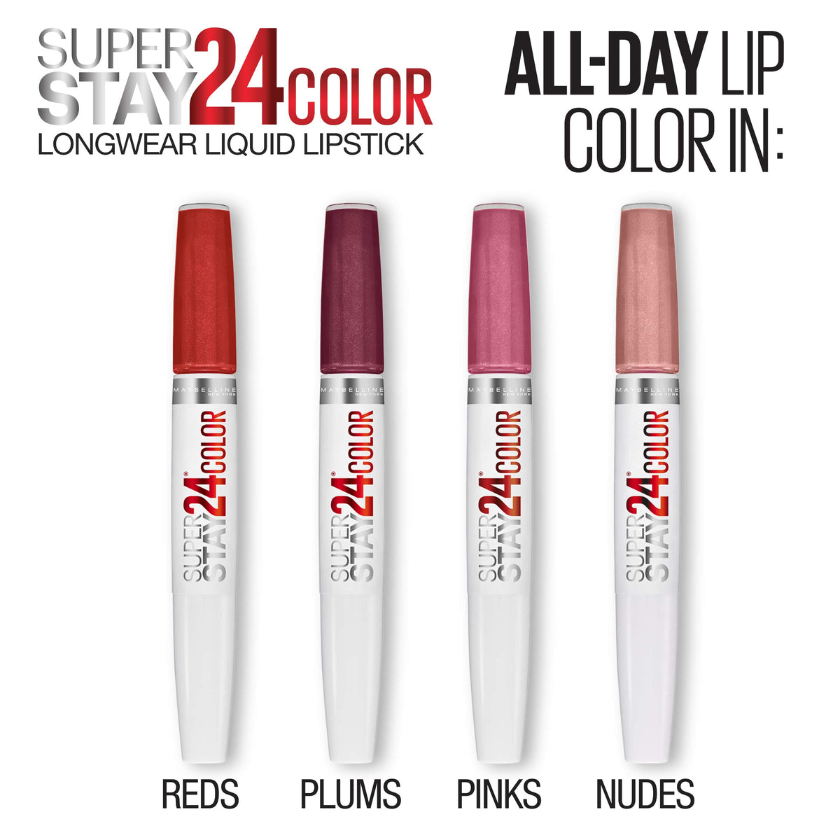 Maybelline lifestyle flatlay pairing product with everyday makeup items