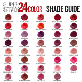 Maybelline Super Stay 24 lifestyle wear shot illustrating all-day confidence benefit