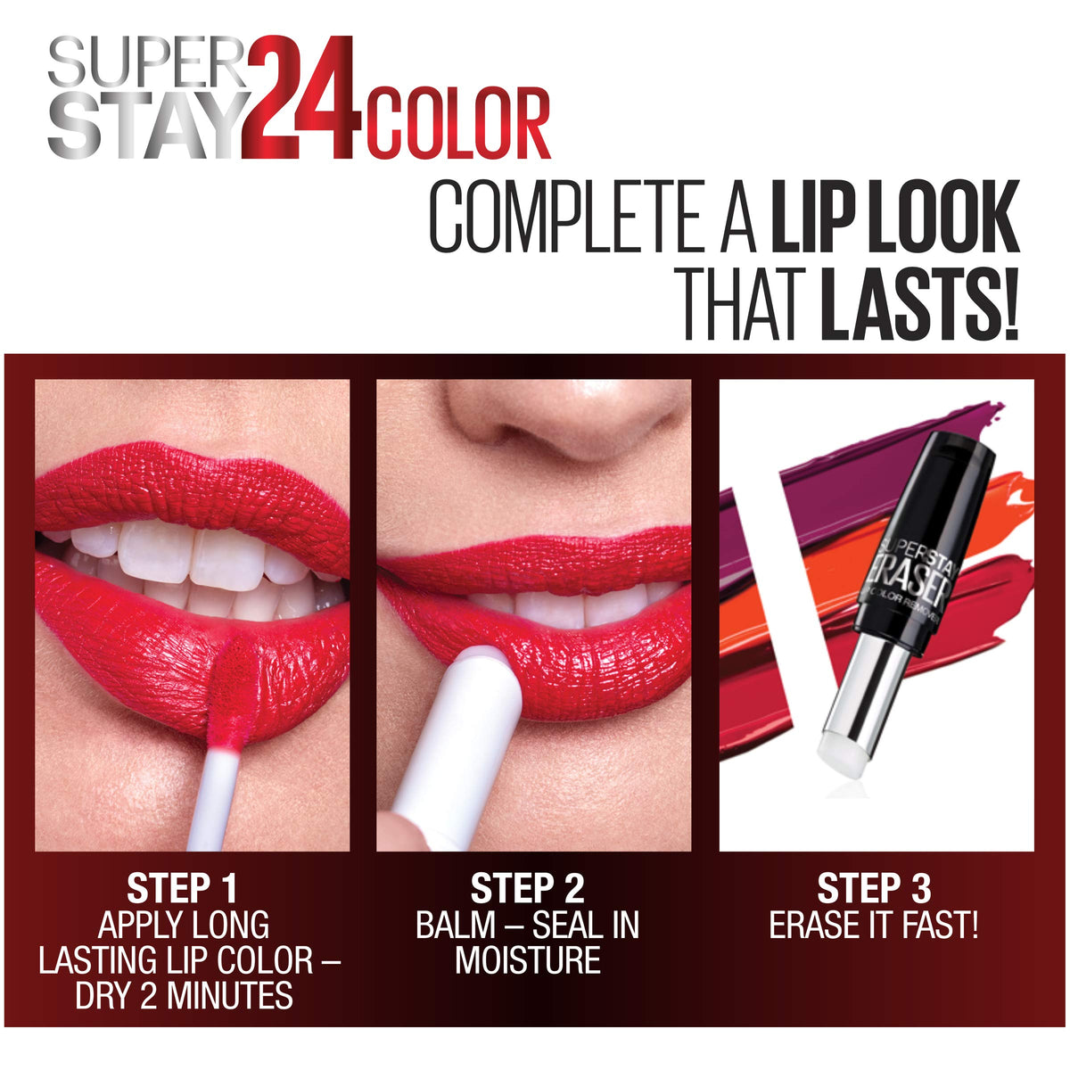 MAYBELLINE liquid color texture close-up highlighting smooth, highly pigmented coverage