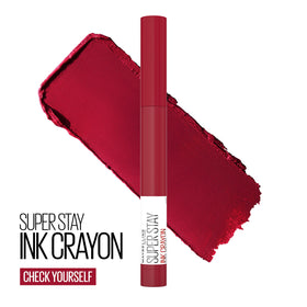 Maybelline crayon cap and tip detail emphasizing precise application benefit