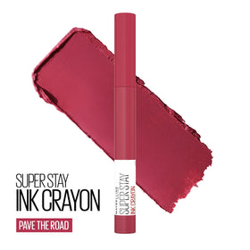 MAYBELLINE crayon tip exposed cap off demonstrating smooth precise application