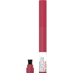 MAYBELLINE hand holding crayon to show portability for on-the-go touch-ups
