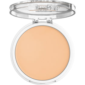 Maybelline open pan close-up showing powder texture and smooth finish benefit