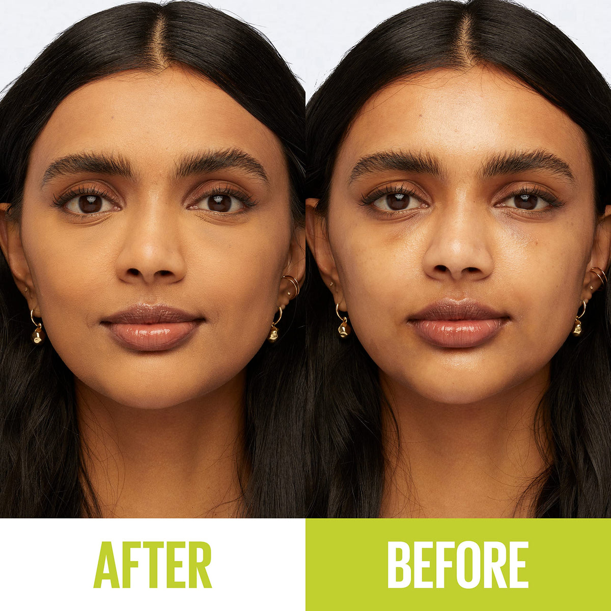 Maybelline powder swatched on skin demonstrating coverage and blendability benefit