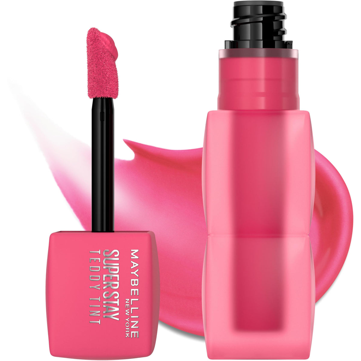 MAYBELLINE swatch on arm comparing buildable intensity and color payoff