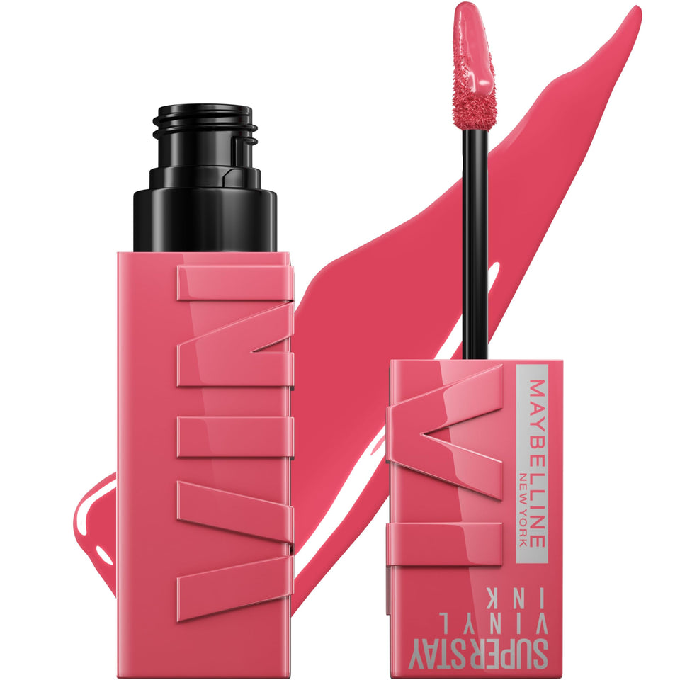 Maybelline front packaging showing Rogue shade and glossy finish benefit