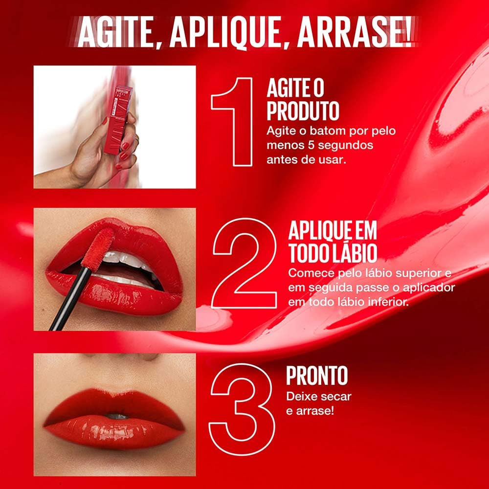 Maybelline Super Stay Vinyl Ink label close-up showing vegan formula and shade name